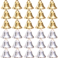 Confezione da 30 campanellini natalizi oro e argento lucidi per decorazioni fai-da-te - 15 Campanellini Oro + 15 Argento / Misto Oro e Argento