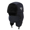 Colbacco invernale blu navy in tessuto antivento con calda fodera in ecopelliccia spessa - Taglia unica / Blu navy