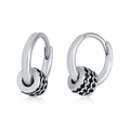 Silver S925 earrings with rotating cylindrical pendants featuring black zircon stones - Black Silver