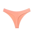 Elastic low waist seamless thong for women in peach orange soft stretch fabric - Pink Orange