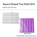 Square striped tray silicone mold for DIY resin coasters, size 22.2x19.9x1.4cm - Style C Square Stripe