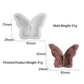Detailweergave van de 3D-vlinder siliconen mal met exacte afmetingen en gewichtspecificaties - Origami Vlinder E