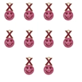 Macro view of 10 red glitter X-shape and pink glitter heart-eye smiley face pendants - Style 6-Heart Smile Face