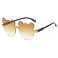 Kinder Sonnenbrille mit Bärenohren gelben Verlaufsgläsern und goldenem Steg - Tawny Farbverlauf