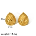 18k vergulde roestvrijstalen druppeloorbellen met spiraalvormig reliëf, 26mm groot - Goud (TE6669-G)