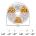 Gold and silver DIY jewelry kit with lobster clasps and rings in a clear storage box - Gold/Silver Mixed (570Pcs Set)