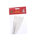 Set di ciondoli natalizi a forma di ghiacciolo argento con finitura glitterata - Bianco