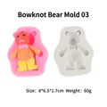Stampo in silicone orsetto 3D con fiocco per decorazione torte, 8x6,5x1,7cm, 60g - Orso con Fiocco 3