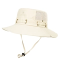 Sombrero para el sol beige con malla transpirable y cordón ajustable para senderismo - Beige