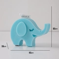 Blauwe geurkaars in de vorm van een olifant met matte textuur en 9,5 cm lengte - Olifant (Rozemarijn Munt)