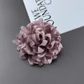 Dusty pink 10cm handmade fabric chrysanthemum pin with multi-layer 3D floral petals - Lotus root pink