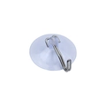 Strong transparent vacuum suction cup with stainless steel hook for smooth surfaces - Double Wire Iron Hook Suction Cup