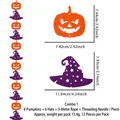 Set de adornos colgantes de calabaza y sombrero de bruja de fieltro para Halloween - Fieltro / Calabaza Naranja y Sombrero de Bruja Morado
