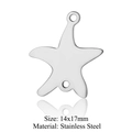 Starfish shaped stainless steel jewelry charm 14x17mm for DIY accessory designs - Starfish (T886-1) / 5 Pieces / Silver