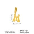 Polished golden stainless steel letter M pendant, dainty minimalist jewelry accessory - Letter M