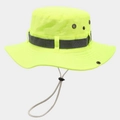 Neon yellow high visibility outdoor sun hat with wide brim and adjustable chin strap - M (56-58cm) / Fluorescent Green