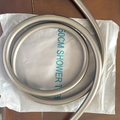 Brushed stainless steel 50cm shower tube replacement in a coiled arrangement - Gun Grey 1.5M PVC Hose