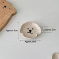 Piccolo piatto per salse in ceramica a forma di cane, bianco crema, misura 9x8x2 cm - Piatto Cane Beige - Poco Profondo