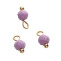Pendente in pietra naturale viola sfaccettata con gancio dorato per gioielli DIY - Pietra Viola (4mm, 5 Pezzi/Confezione)