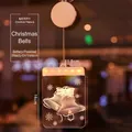 Luce LED natalizia per finestre con motivi di campane e fiocchi in giallo caldo - Campana di Natale / Modalità Fissa a Batteria