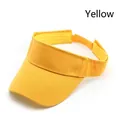 Classic yellow canvas sun visor hat with extended brim for outdoor UV protection - Yellow