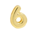 Polished 18k gold bubble number 6 pendant crafted from high-quality brass material - Number 6 Pendant / Gold