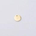 Polished golden stainless steel round pendant disc with single hole for DIY jewelry - Gold 11mm (1.8mm Thick)