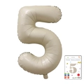 Creamy white cream number 5 foil balloon with card packaging in 40 inch size - 40-inch Cream White 5-piece Cardboard Box