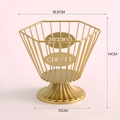 Portacapsule di caffè dorato geometrico con design in filo metallico e logo COFFEE - Oro Esagonale - Con Base