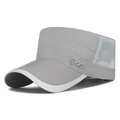 Casquette militaire grise pour homme avec maille blanche, séchage rapide et broderie sports - Réglable / Gris clair