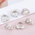 Perline CCB a forma di cuore in argento lucido per creazione gioielli e braccialetti - Cuore Argento