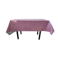 Pink birthday party tablecloth with golden stars pattern on durable plastic surface - Pink with Gold Stars