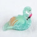 Mint green flamingo hair claw clip in acetate with elegant shell texture for women - Mint Green