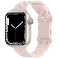 Correa de silicona rosa con calado de ojo de gato para Apple Watch, diseño transpirable - Arena Rosa
