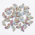 DIY butterfly glass beads with rainbow gradient finish for jewelry making - Amethyst