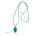 Vista detallada del collar de bombilla verde luminosa con medidas y especificaciones técnicas - Collar de Cuerda con Bombilla Verde