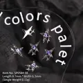 Amuletos de uñas mini estrella Y2K con circonitas púrpuras para decoración 3D - 9*7mm / Base de Plata Circón Púrpura/8# Starburst