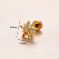 Clou d'oreille étoile en or 18K avec zircones multicolores pour piercing cartilage - Or 9#-Étoile Multicolore / Or