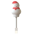 Cute white snowman USB cable connector with red hat and scarf for Christmas - Plug-in - Snowman