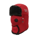 Gorro de aviador rojo para invierno con forro de pelo negro y máscara facial con válvula - Talla única / Rojo