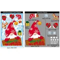 Christmas window decals set featuring Santa Claus and reindeer with size specifications - BQ169 Guardian Gnome