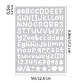 Halfdoorzichtige alfabet- en nummerstickers van 0,5 inch voor scrapbooking - Wit