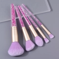 Set di 5 pennelli per trucco con manici di diamante e setole sintetiche viola - Set da 5 / Viola