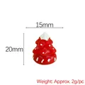 Miniatur Weihnachtsbaum aus rotem Harz mit weißen Schneepunkten, Größe 20mm x 15mm - Roter Weihnachtsbaum
