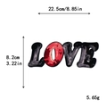 Patch brodé LOVE à paillettes DIY de 22,5x8,2 cm pour la décoration de vêtements - LOVE (Rouge/Noir)