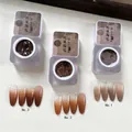 Three-color brown gradient nail art gel set with autumn-themed matte bottle designs - Autumn Limited Edition Slap Gel Set (3 Colors) (includes 10 High-quality Sponges)