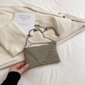 Chic silver rhinestone chain bag for girls, stylish sparkling crossbody mini purse - Large / Gold Rhinestone