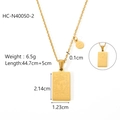 Detailed size specifications for gold stainless steel Aquarius zodiac pendant necklace - Aquarius (HC-N40050-2)