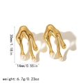 Orecchini a goccia in acciaio inossidabile placcato oro 18k con perle e misure - Oro 18K