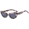 Fashionable cat-eye sunglasses with dark purple marble frame and grey lenses - Demi C03